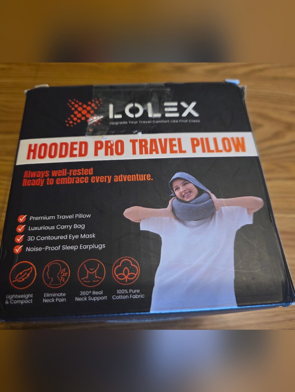 Lolex Pink Hooded Pro Travel Pillow
